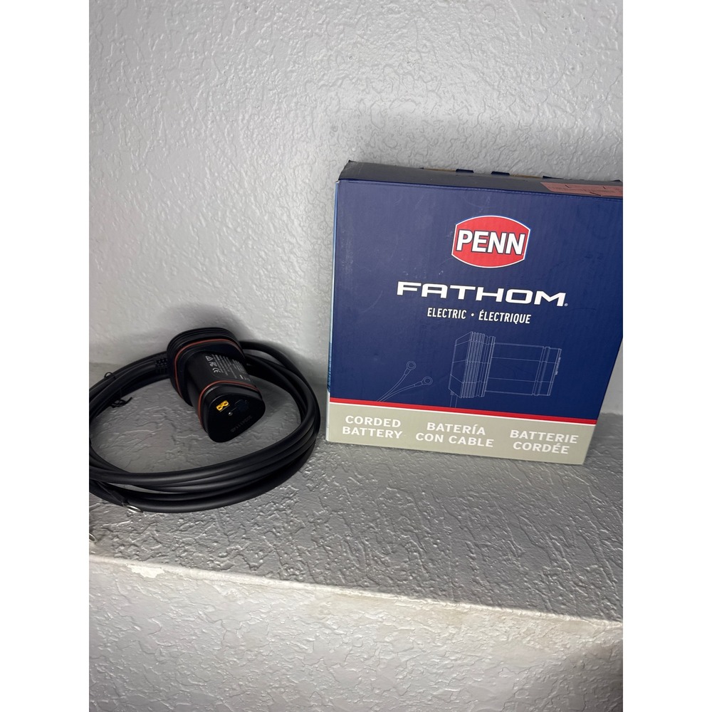 Penn Fathom Electric Corded Battery Unisex OS Black New FTHCORDBATT 12.6V 12A